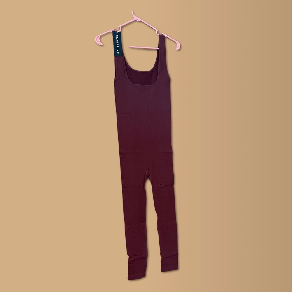 New Ribbed Jumpsuit Catsuit Bodysuit Spiced Red Apple - Picture 8 of 14